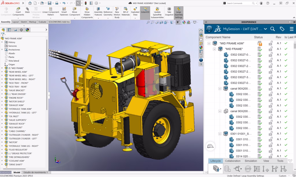 Trator no CATIA e SOLIDWORKS