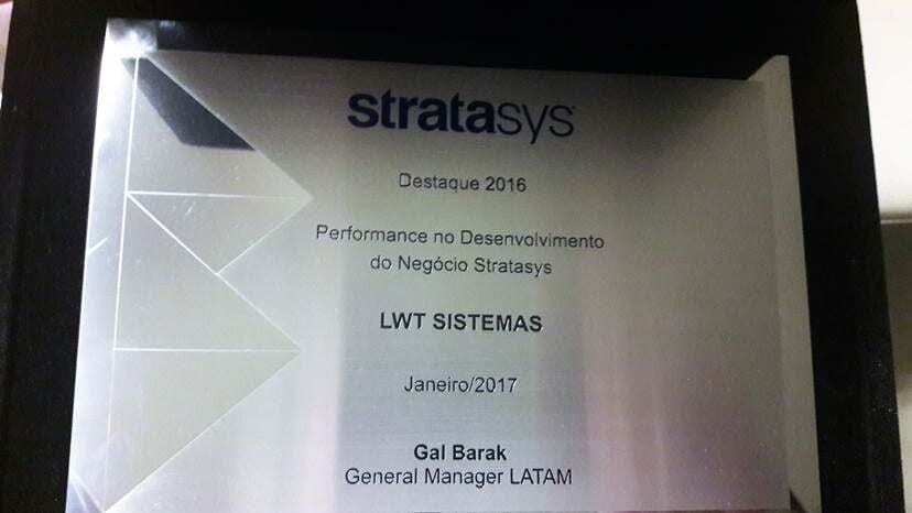 A LWT Sistemas é eleita destaque 2016 pela Stratasys 1